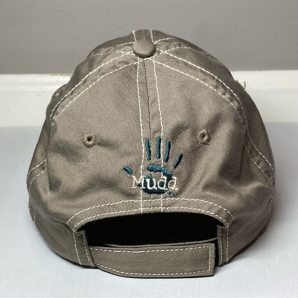 Vintage Mudd Jeans Hat Fresh Style Hand Print Logo StrapBack Tan Baseball Cap - Picture 5 of 13